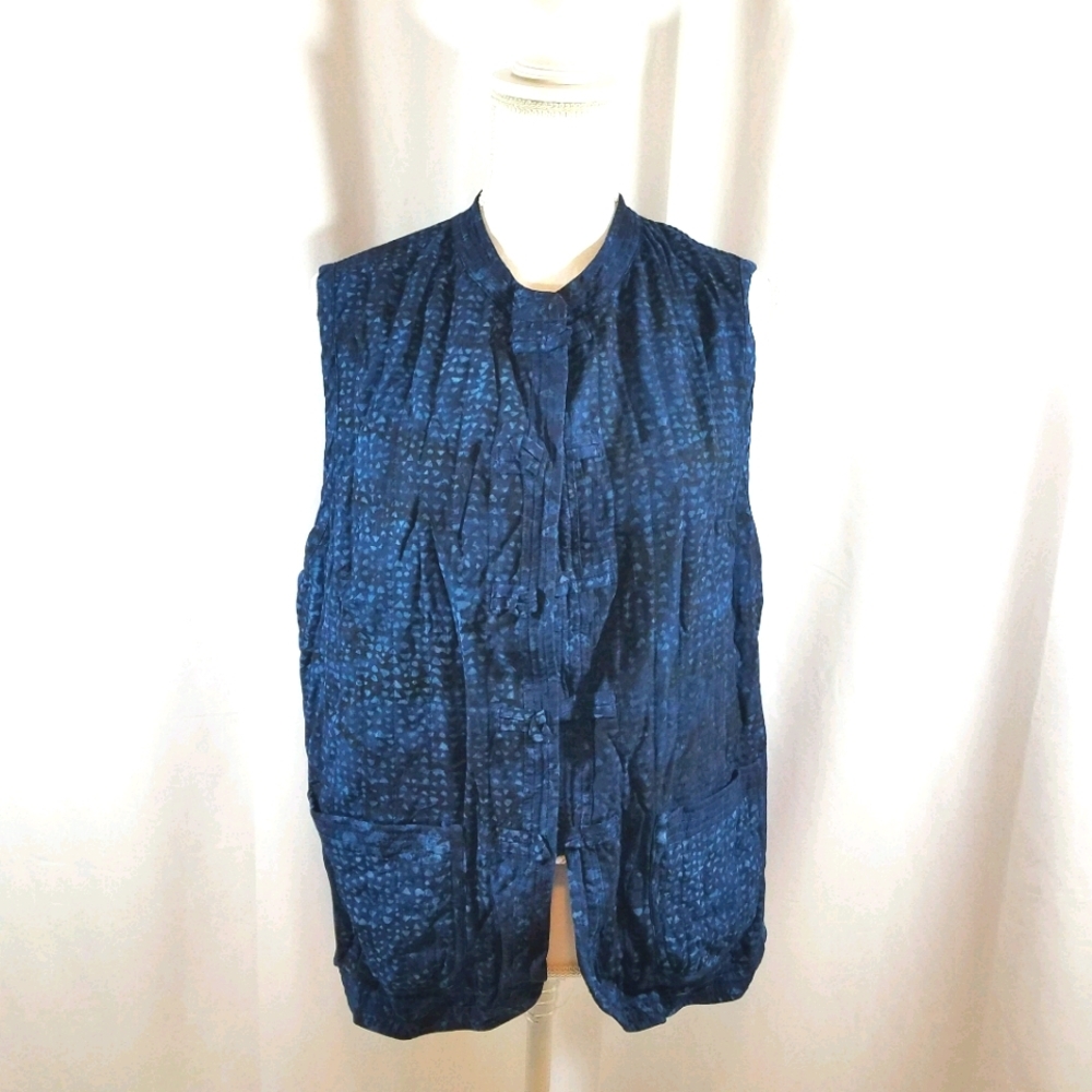 Hand Made Reversible Blue Vest - Picture 3 of 11